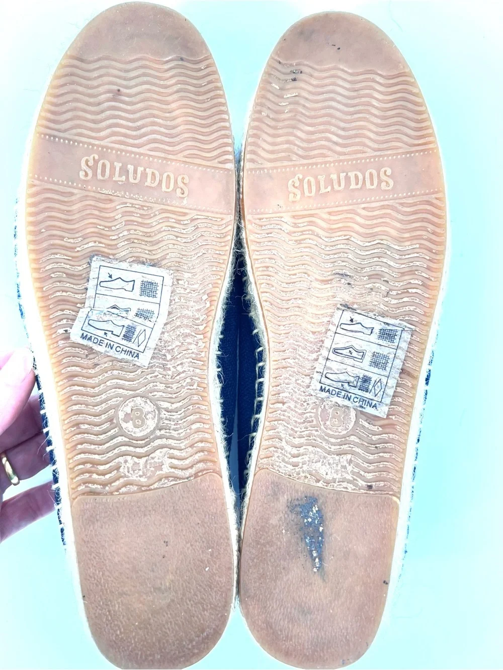 Soludos Chambray Llama Canvas Espadrilles Blue Size 8 Casual Slip-on Boho